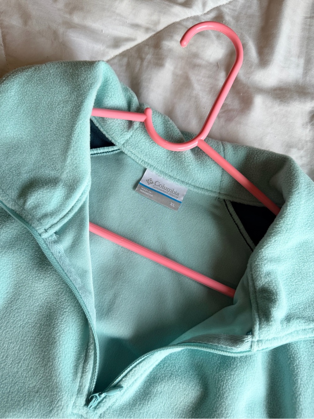 Columbia Light Aqua Pullover Fleece Jacket
